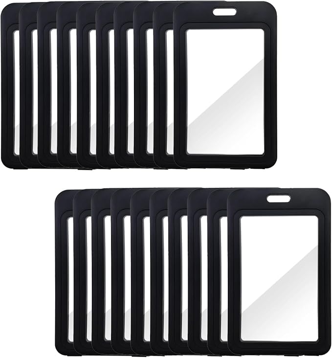 20 Pack ID Badge Holder with Double-Sided Transparent Windows, Waterproof Id by DIYYILIF