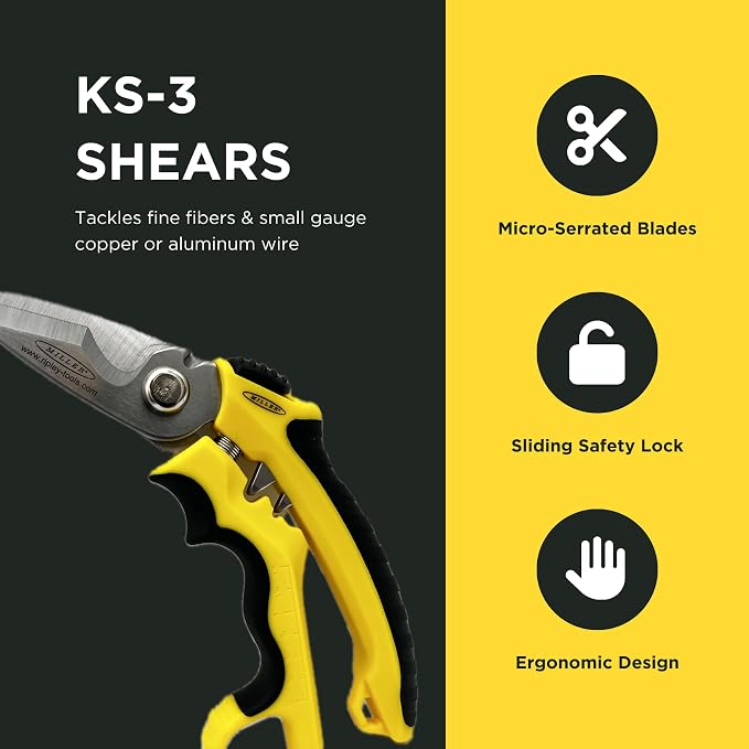 Miller KS‑3 Angle‑Head Kevlar Scissors & Cable Cutter – Fiber Optic Shears - Image 3