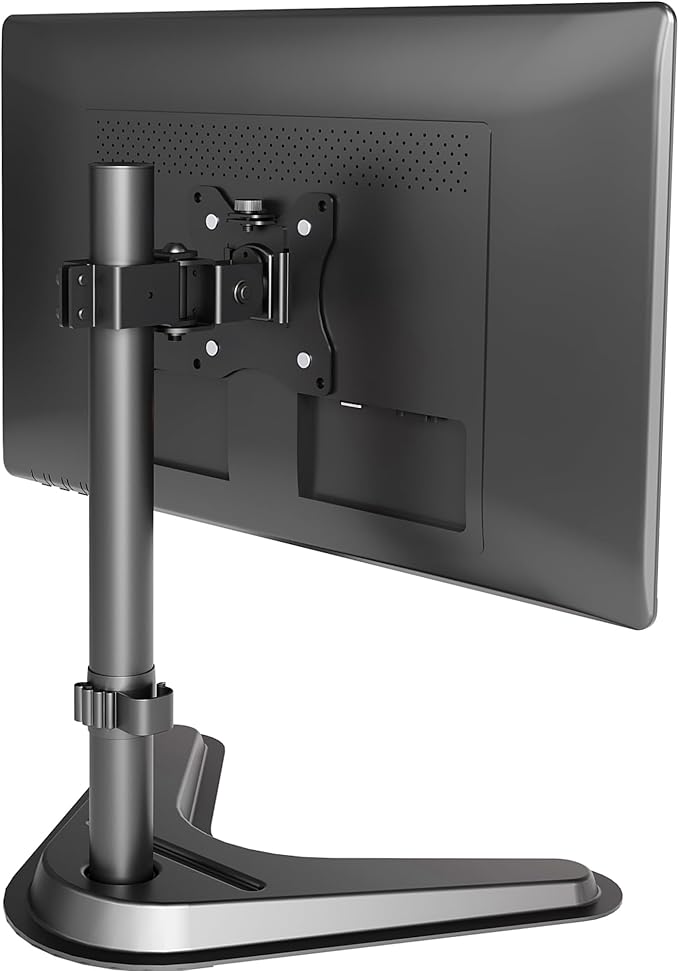 Claiks Monitor Mount, Ergonomic Adjustable Monitor Stand for Max 32 inch Screens, Adjustable Stand up to 20 lbs, VESA Mounting Holes 75&100mm, Black-DeskLoop Office