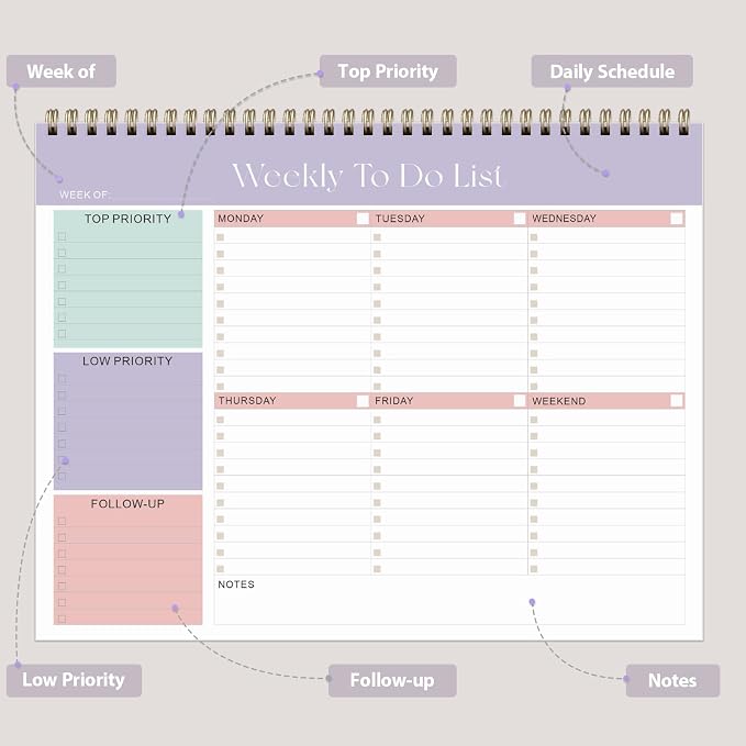Weekly To Do List Notepad, Undated Planner - Image 2