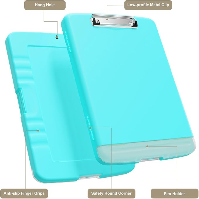 Piasoenc Clipboard with Storage, 8.5 x 11 Organization Box with Pen Holder and - Image 4