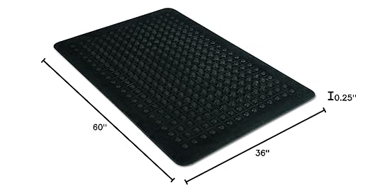 Guardian - 24030500 Flex Step Antifatigue Floor Mat, Rubber, 3'x5', Black-DeskLoop Office