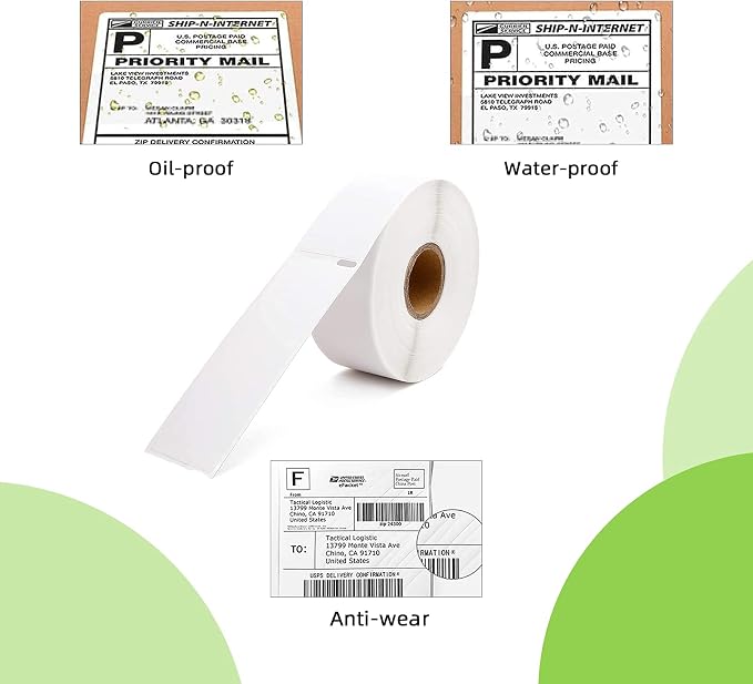Compatible 1-1/8" x 3-1/2" Direct Thermal Labels Replacement - Image 5