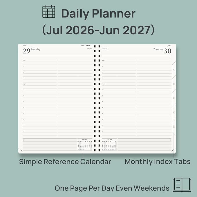 POPRUN 2026-2027 Daily Planner One Page Per Day, Large Size 8.5" x 12" - Image 3