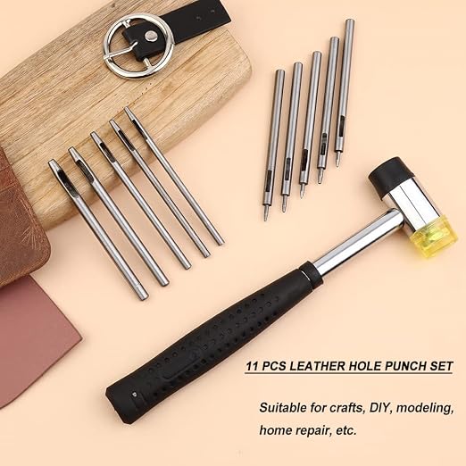 10 Pcs Leather Hole Punch Tool Set, 0.5mm-3.5mm Round Belt Hole Puncher - Image 7