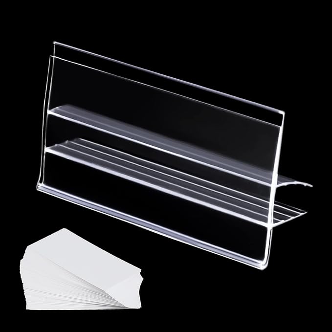 Glass Shelf Label Holders 40 pcs by YWFAFO