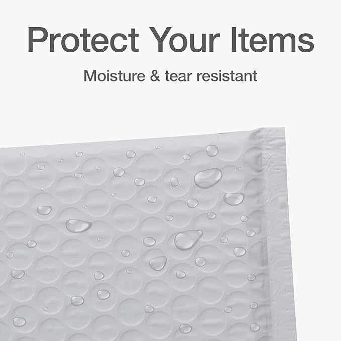 Quality Park Bubble Mailers, 4 x 8 Shipping Envelopes, Durable White Padded - Image 2