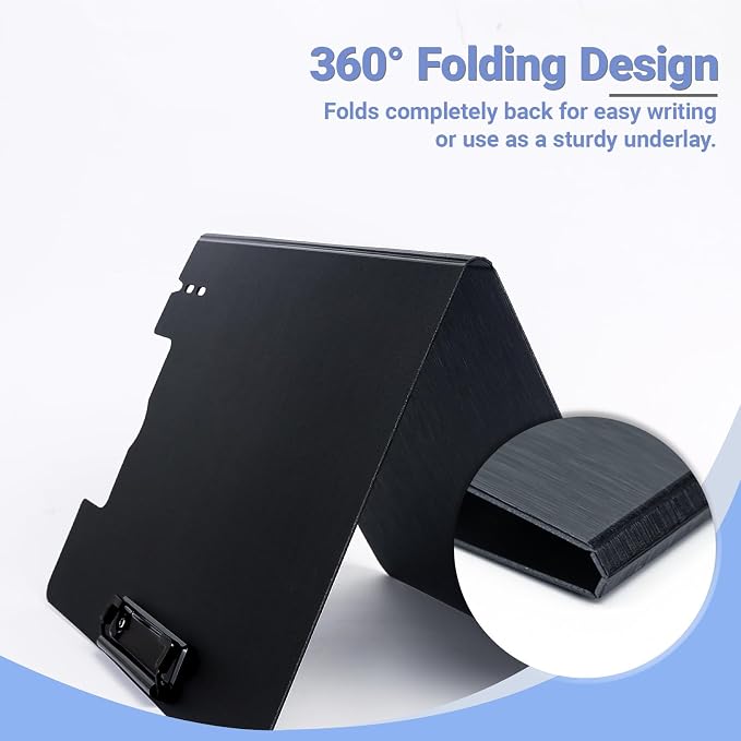 Clipboard Folder, with Dual Metal Clips, Embossed-Texture, Folding 360° Rotating - Image 5
