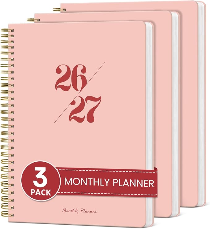 Monthly Planner 2026-2027, 3 Pack, 18 Months Calendar Planner 2026-2027 by Taja