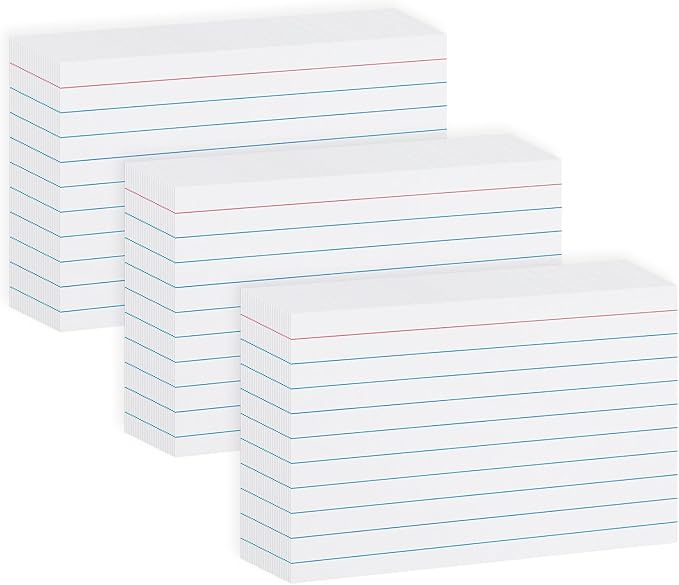White 5x8 Index Cards Ruled 300PCS, Goefun Flashcards, Notecards by Goefun