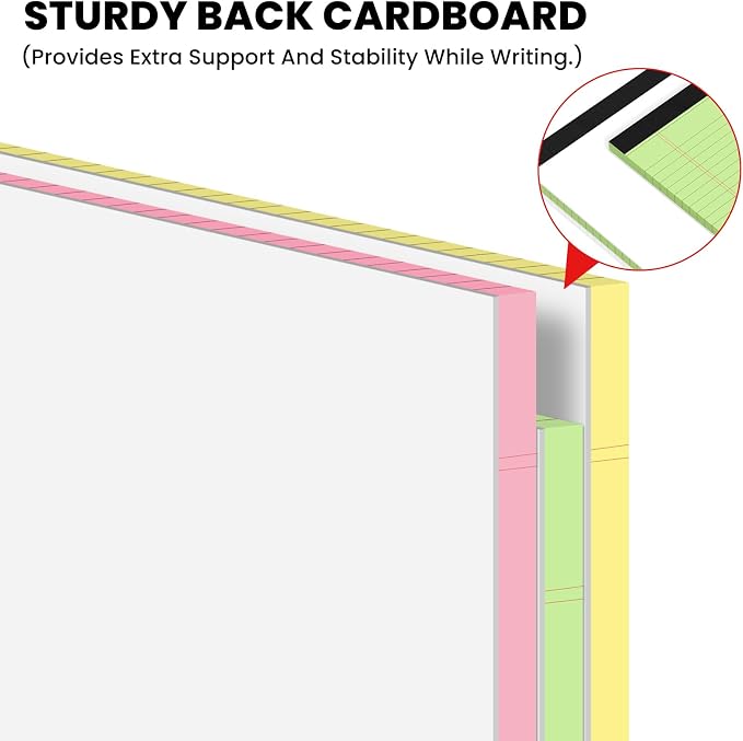 3pcs Legal Pads 8.5 x 11, Notepads 8.5 x 11 Inch, 30 Sheets/Pack, Colored Note - Image 4