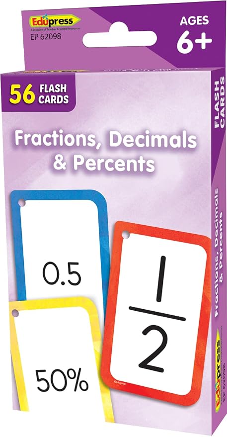 Teacher Created Resources Fractions, Decimals & Percents Flash Cards - Image 5