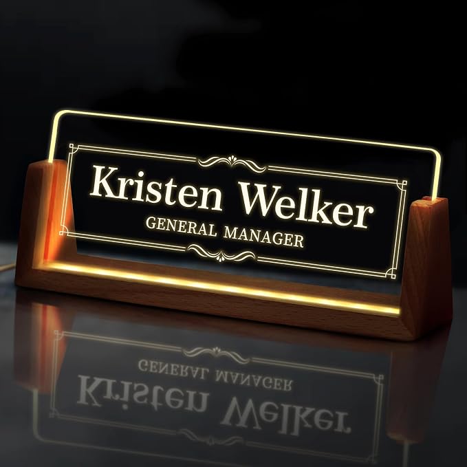 Custom Light Up Name Plate for Desk, Desk Name Plate Personalized by EOBIBIFUN