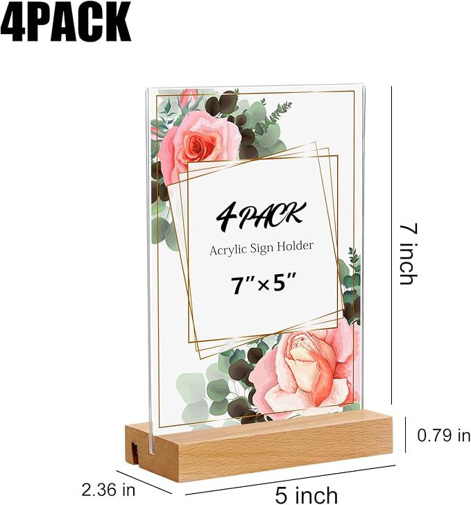 Lechay 8.5 x 11 inches Clear Table Menu Display Stand Desktop Display Stand - Image 2