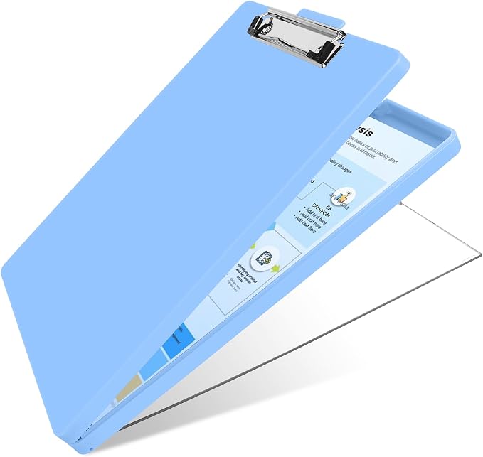 SFLHHDM Clipboard with Storage, Heavy Duty Clip Boards 8.5x11 with 2 Storage by SFLHHDM