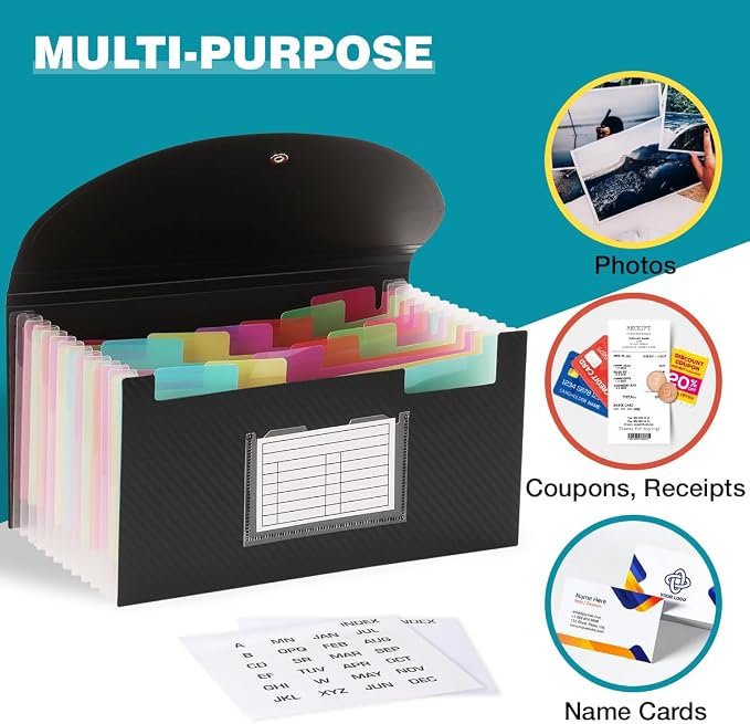 H4D Check Size 13 Pocket Expanding File Folder, Accordion File Organizer Wallet - Image 4