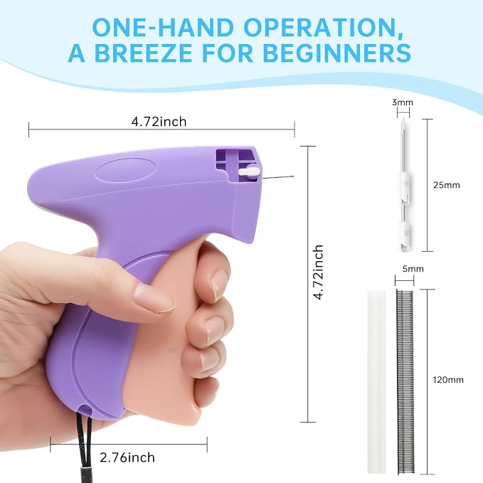 AKEEH Purple and Pink Handheld Stitch Gun - Image 3