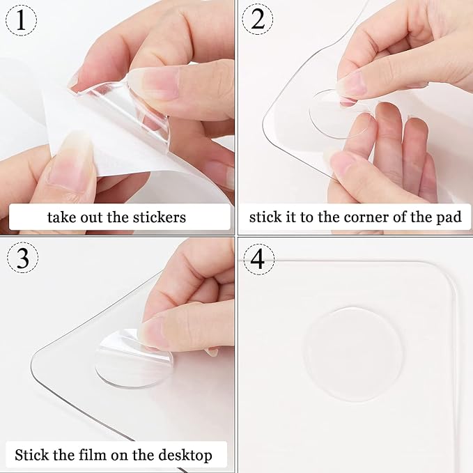 Oterri Clear Writing Desk Pad, 14’’x24” Heat Resistant Waterproof PVC Round - Image 2