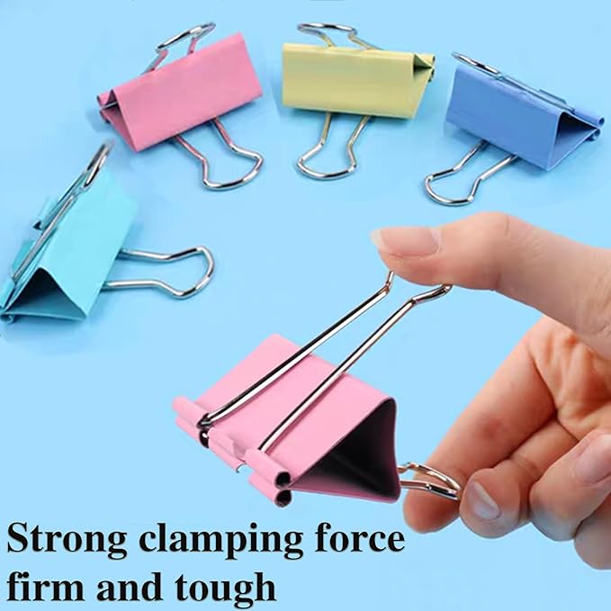 Extra Large Binder Clips 2 Inch (48 Pack), Colored Big Paper Clamps with Box Giant Binder Clips for Office and Home Supplies-DeskLoop Office