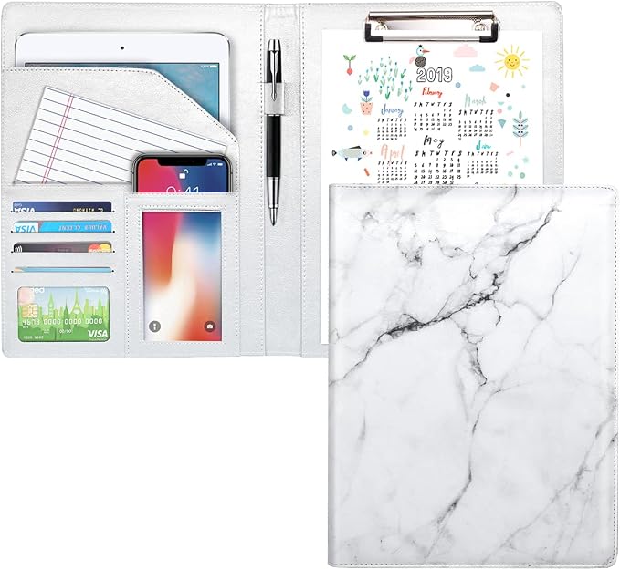 Marble Portfolio Case, WAVEYU Padfolio Cover Folder by WAVEYU