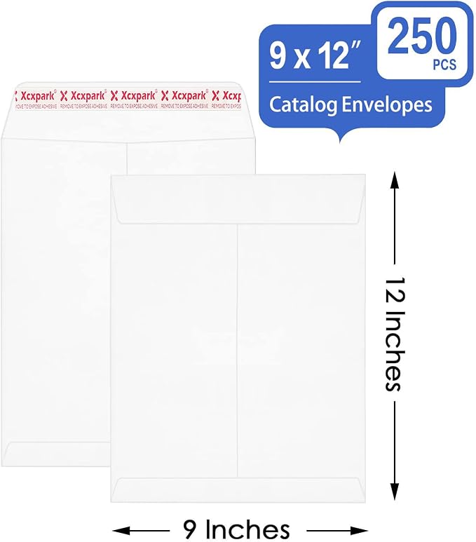 Xxcxpark 250 PCS 9x12 inches Security Catalog Envelopes Printable Self Seal - Image 2