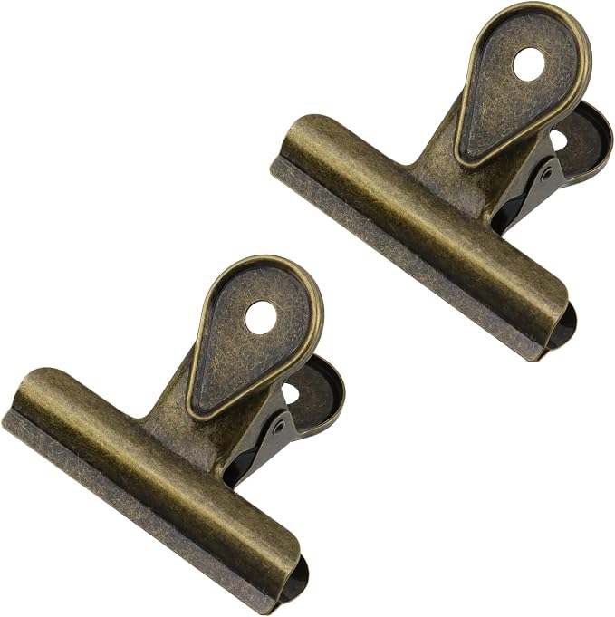 Xiaoyztan Mini Clips, 65mm Wide Bronze Bulldog Clips Paper Clip Binder Bull by Welcometoxiaoyztan