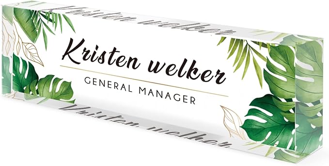 Desk Name Plate Personalized, Premium Clear Acrylic Desk Name Plate, by Custom