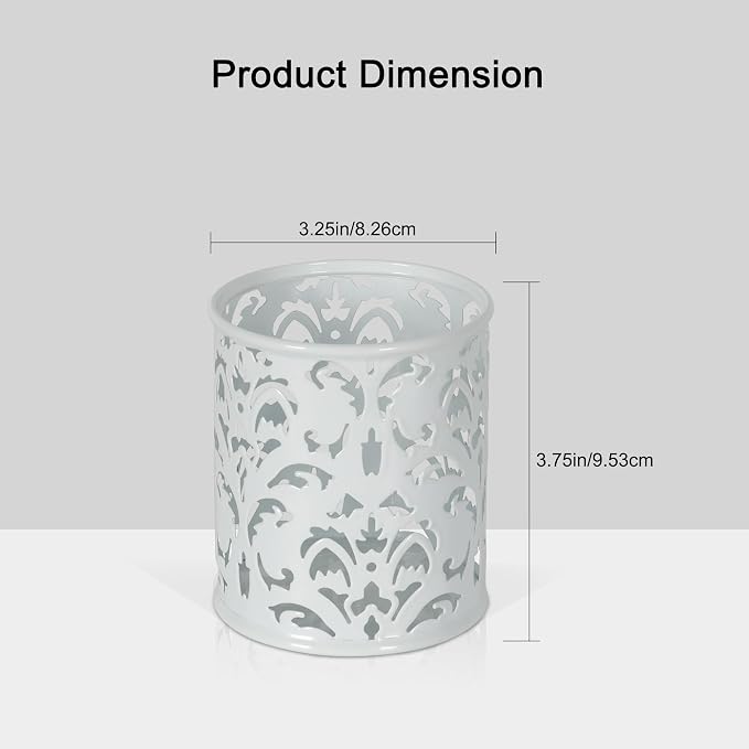 EasyPAG White Pen Holder for Desk, 2 Pack Round Pen Organizer, Brush Holder for - Image 4