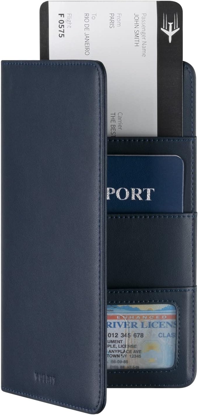 VULKIT Passport Holder Wallet RFID Blocking Travel Wallet by VULKIT