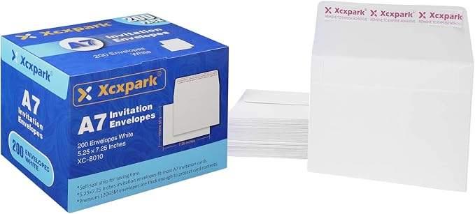 Xxcxpark 200 Qty Printable A7 Invitation Envelopes 5.25X7.25 inches Cards - Image 6