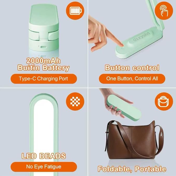 Giryuhd LED Desk Lamp for Office Home & Battery Operated Lamp Rechargeable Lamp - Image 6