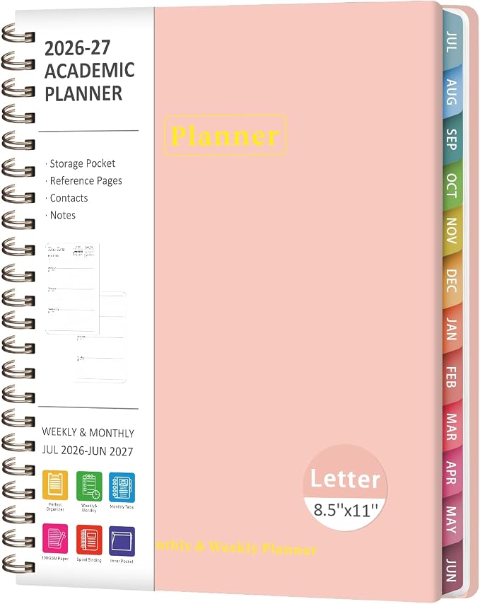 Planner 2026-2027, Academic Weekly and Monthly Calendar Planner, July 2026 by VALOME