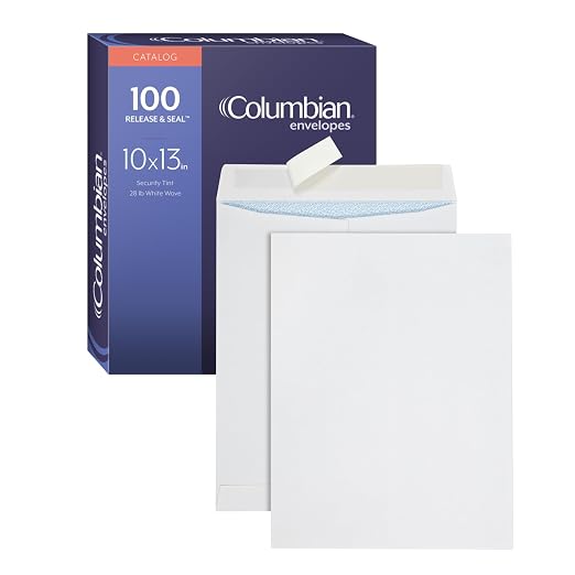 Columbian 10 x 13 Catalog Envelopes, Self Seal Closure, Security Tint, 28 lb by TOPSProducts
