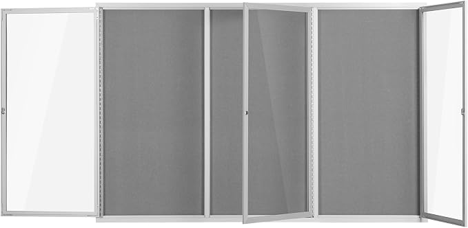 INNOVART Enclosed Bulletin Board 72” x 48”, Lockable Fabric Noticeboard - Image 3