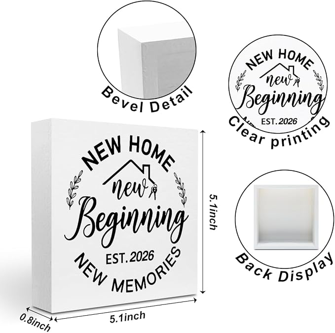 Housewarming Gifts New Home, 2026 House Warming Gifts Wood Box Sign, - Image 2