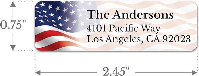 Personalized Patriotic Return Address Labels, Self-Adhesive Address Stickers on - Image 2