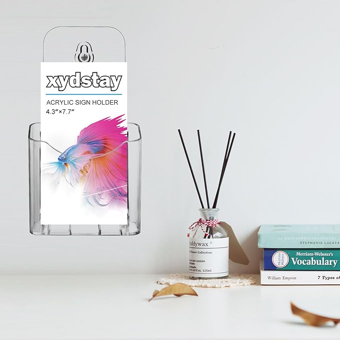 12 Pack Acrylic Brochure Holder 4x9 Inches Slant Back Design, Clear Display Stand, Plastic Table Stand Sign Holder,Pamphlet Holder Flyer Holder, Acrylic Display Stand, Acrylic Table Signs Plastic Paper Holder for Office, Home, Store