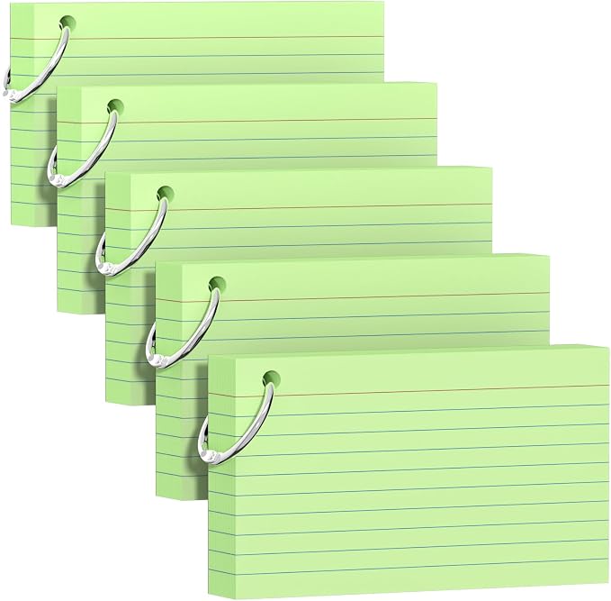 250 Count Green Index Cards 3x5 Inch by Unknown