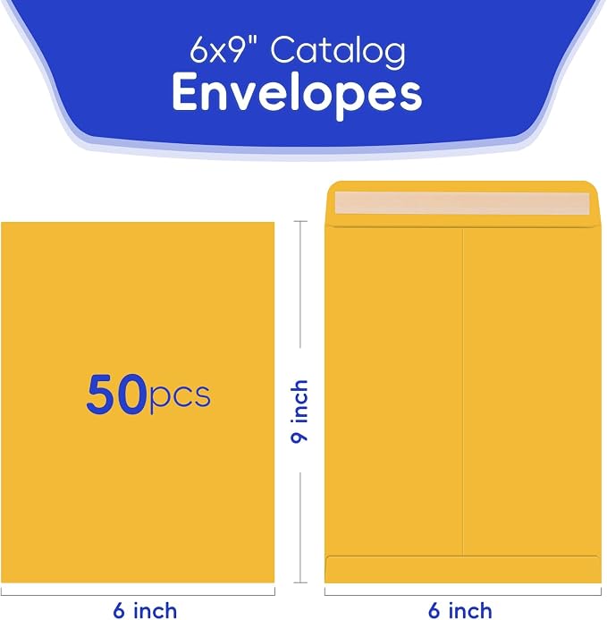 50 Pack 6x9 Envelopes Self Seal, Office Business - Image 2