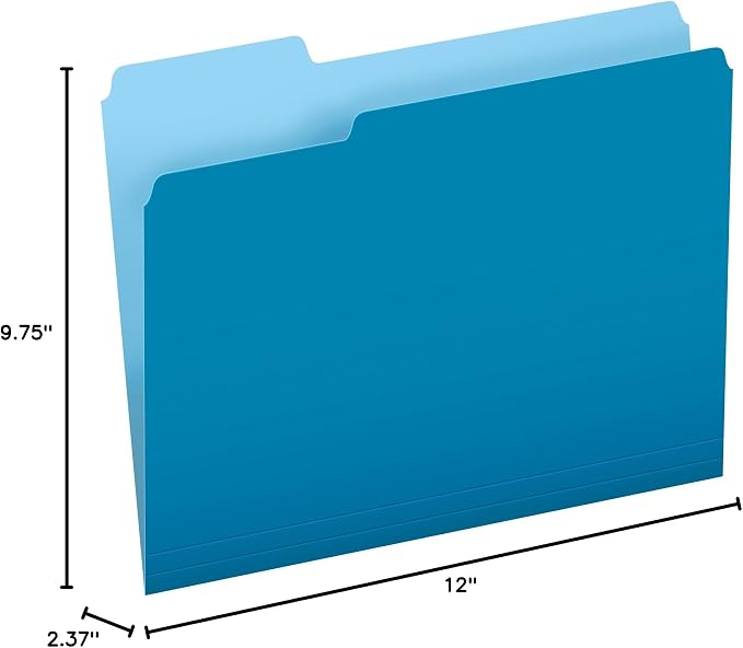 Pendaflex Two-Tone Color File Folders, Letter Size, 1/3 Cut, 100 per box - Image 8