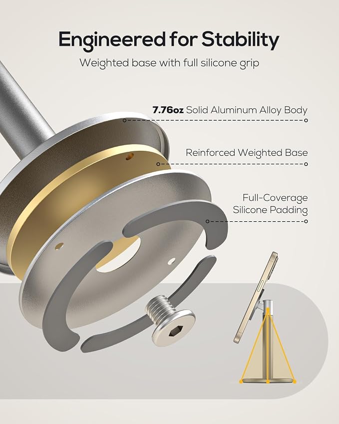 Nulaxy Magnetic Full Aluminum Cell Phone Stand - Image 5