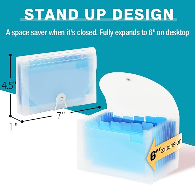 H4D Coupon Receipt Holder, 13 Pocket Accordion File Organizer, 7x4.5 Inches - Image 2