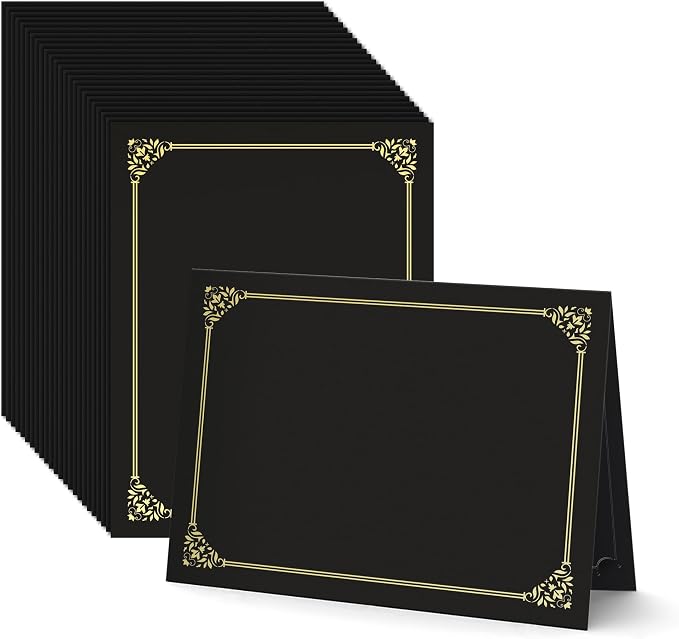 BELLE KR® Black Certificate Holders 8.5 x 11, Documents and Diplomas by BELLEKR
