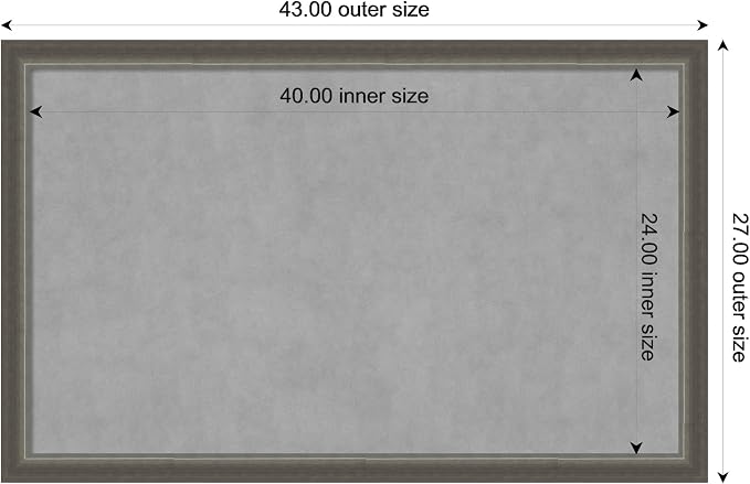 Amanti Art Silver Framed Magnetic Board 27x43 Large Vision Board - Image 3