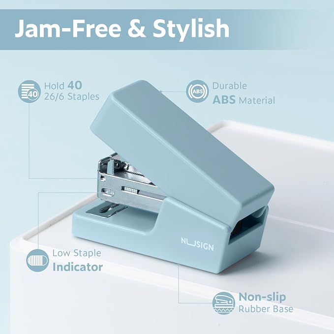 NUSIGN Mini Stapler with 830 Staples, Small Cute Desk Staplers, 25 Sheet - Image 4