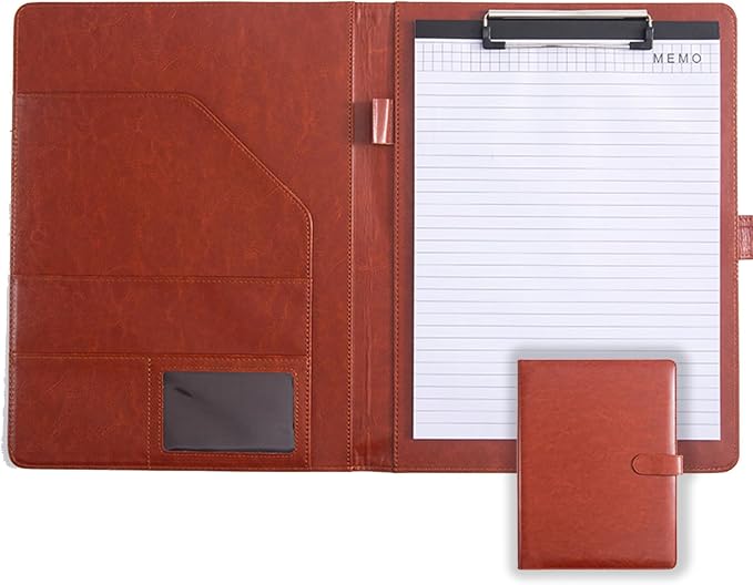 Faux Leather Portfolio with Clipboard – A4/Letter Size Legal Pad Holder by Unknown