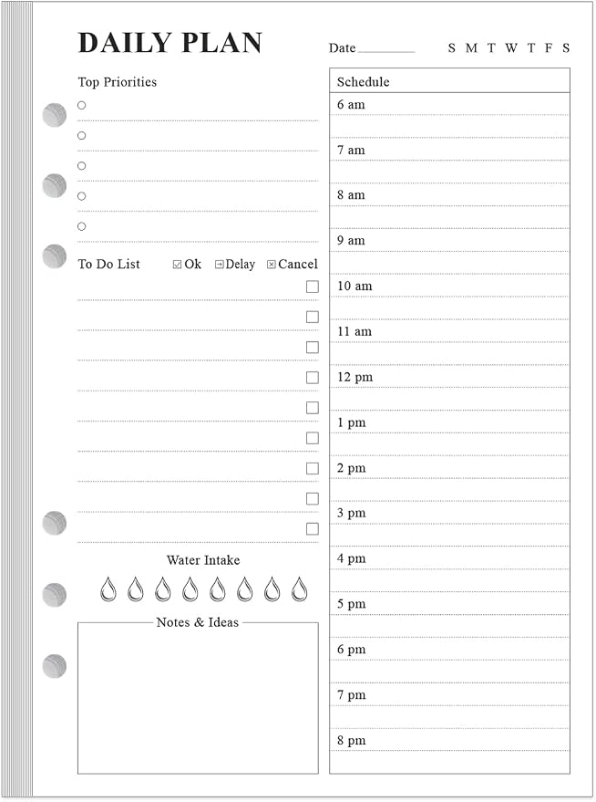 6-Hole Punched To Do List Insert by Yaridar