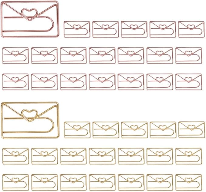 OWLFAVO 40pcs Envelope Shape Paper Clips by OWLFAVO