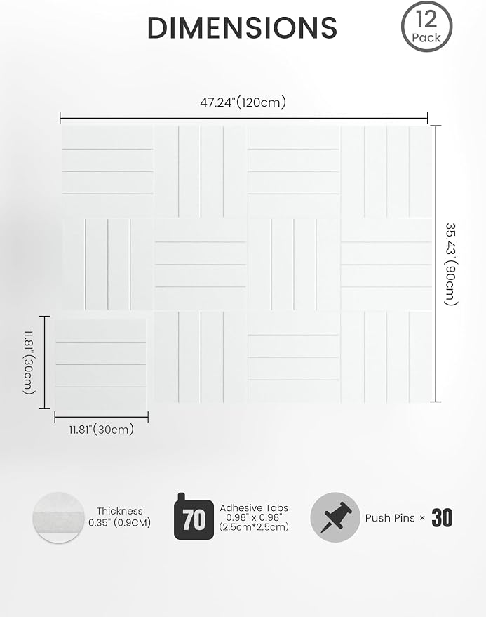 Bumusty Large Cork Board Alternative-48 x 36" Felt Bulletin Board Tiles - Image 2