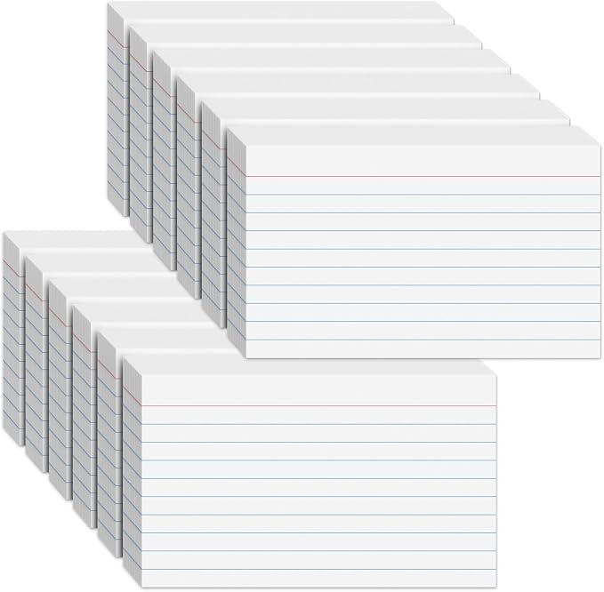 600PCS Index Cards 3 x 5 Inch, Lined Flashcards Notecards, Flash Cards by WAYISUL